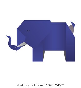 elephant origami paper icon