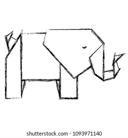 elephant origami paper icon