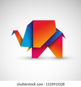elephant origami vector
