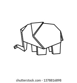 Elephant Origami, Vector logo template - Vector