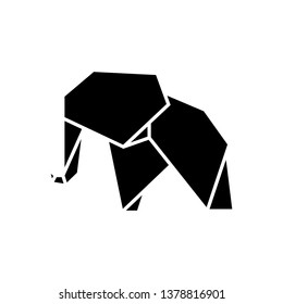 Elephant Origami, Vector logo template - Vector