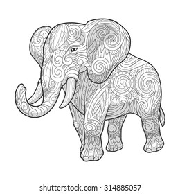 Elephant ornament ethnic vector illustration, tribal,
tattoo, animal, art, stencil, abstract, design