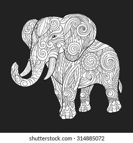 Elephant ornament ethnic vector illustration, tribal,
tattoo, animal, art, stencil, abstract, design