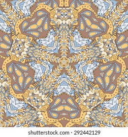 Elephant ornament seamless texture pattern vector illustration