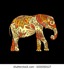 Elephant ornate, sketch for your design
