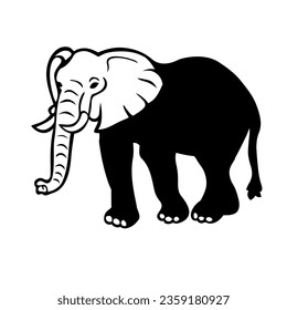 elephant outline design in black color