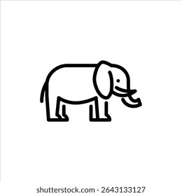 Elephant outline icon. big mammal black line illustration.