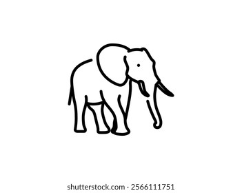 Elephant outline icon. Simple icons of elephant. line style use black color isolated on white background. animal flat icons