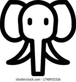 Elephant outline illustration vector design