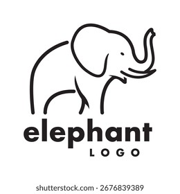 An elephant outline logo design
