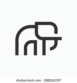 elephant outline logo icon, elephant vector