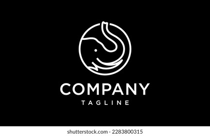 Elephant outline logo inside a circle