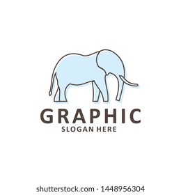 Elephant outline logo, simple vector illustration of the elephant, elegant