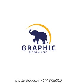 Elephant outline logo, simple vector illustration of the elephant, elegant