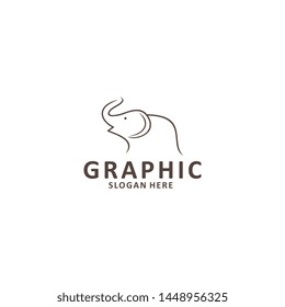 Elephant outline logo, simple vector illustration of the elephant, elegant