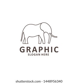 Elephant outline logo, simple vector illustration of the elephant, elegant