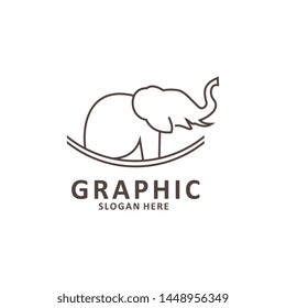 Elephant outline logo, simple vector illustration of the elephant, elegant