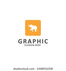 Elephant outline logo, simple vector illustration of the elephant, elegant