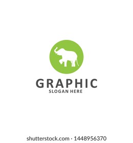 Elephant outline logo, simple vector illustration of the elephant, elegant
