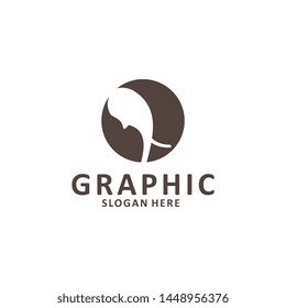 Elephant outline logo, simple vector illustration of the elephant, elegant