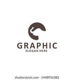 Elephant outline logo, simple vector illustration of the elephant, elegant