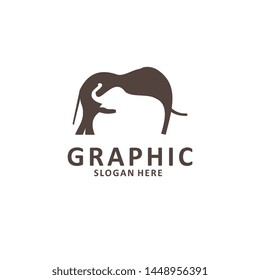 Elephant outline logo, simple vector illustration of the elephant, elegant