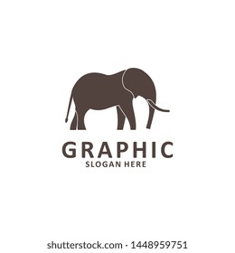 Elephant outline logo, simple vector illustration of the elephant, elegant