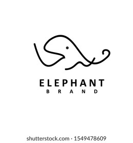 Elephant outline logo, simple vector illustration of the elephant