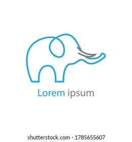 Elephant outline logo, simple vector illustration of the elephant.