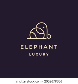 Elephant outline logo, simple vector illustration of the elephant. Elegant one line