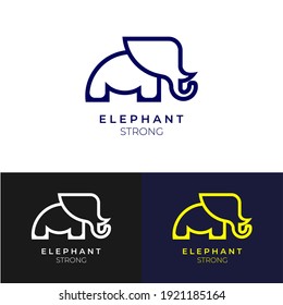 elephant outline logo. vector illustration