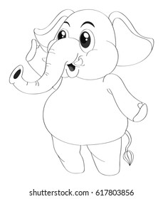 Elephant outline on white