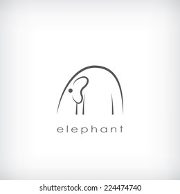 Elephant outline schematic symbol in minimalistic style. eps10 vector illustration