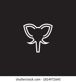 Elephant outline type logo template