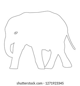 Elephant Outline Vector Icon Eps Stock Vector (Royalty Free) 1271923345 ...