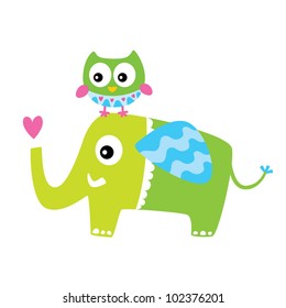 elephant and owl