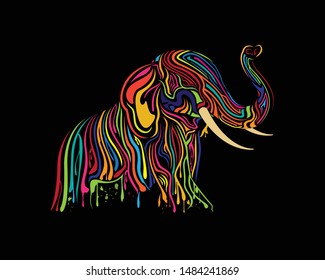 Elephant Paint Art Vector Illustration