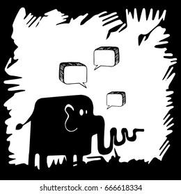 Elephant painted, vector background with interesting patterns.