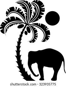 Elephant and palm