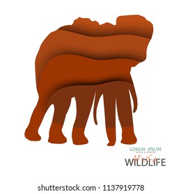 elephant of Paper carve style, World Wildlife Day creative idea concept, animals on the planet, animal shelter, wildlife sanctuary. World Environment Day. Vector illustration of World animal day.