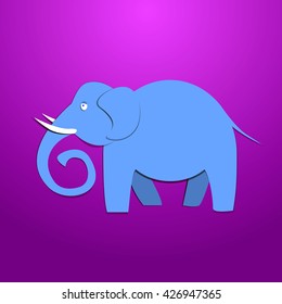 elephant in paper style