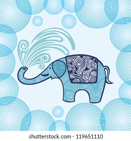 Elephant pattern background vector illustration