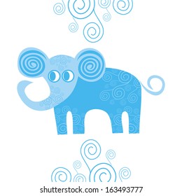 Elephant pattern cartoon vector illustration