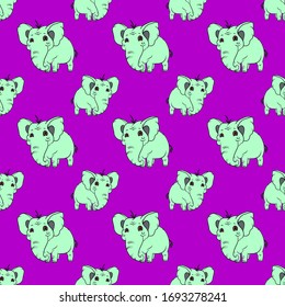 Elephant pattern, illustration, vector on white background