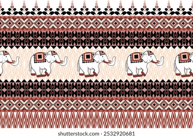 Elephant Pattern - Red Color. Digital images to download and print. Printable wallpaper, backgrounds, card, book cover and  many projects.