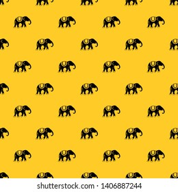 Elephant pattern seamless vector repeat geometric yellow for any design
