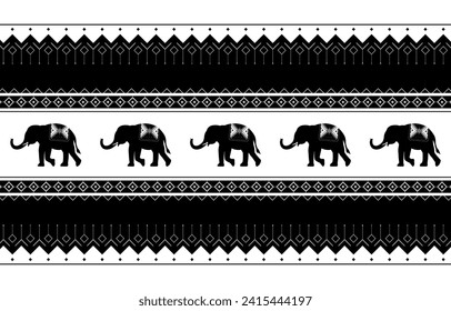 Patrón elefante, Ilustración vectorial del patrón de tela o geometría textura patrón moderno, papel tapizado, alfombra, batik, textil, etnicidad, tela