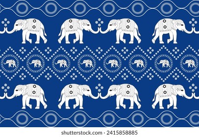 Elephant pattern,Vector illustration of fabric pattern or geometry texture modern pattern for background,wallpaper,carpet,batik,textile,ethnicity,fabric,ethnic