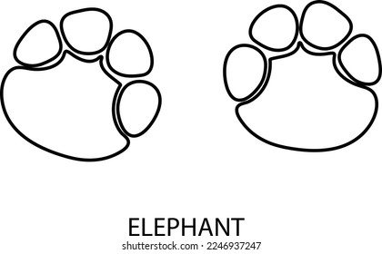 Elephant Paw print illustration on white background