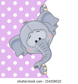 Elephant peeking out from behind the clouds 